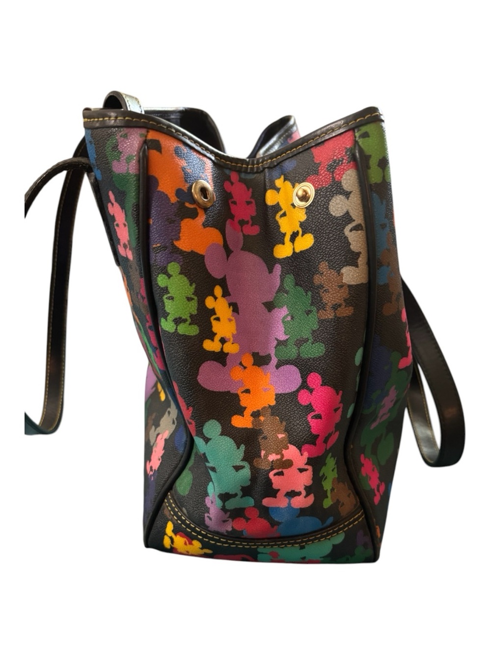 Dooney & Bourke Disney Parks Black Multicolor Mickey Silhouette Tote - Picture 3 of 16